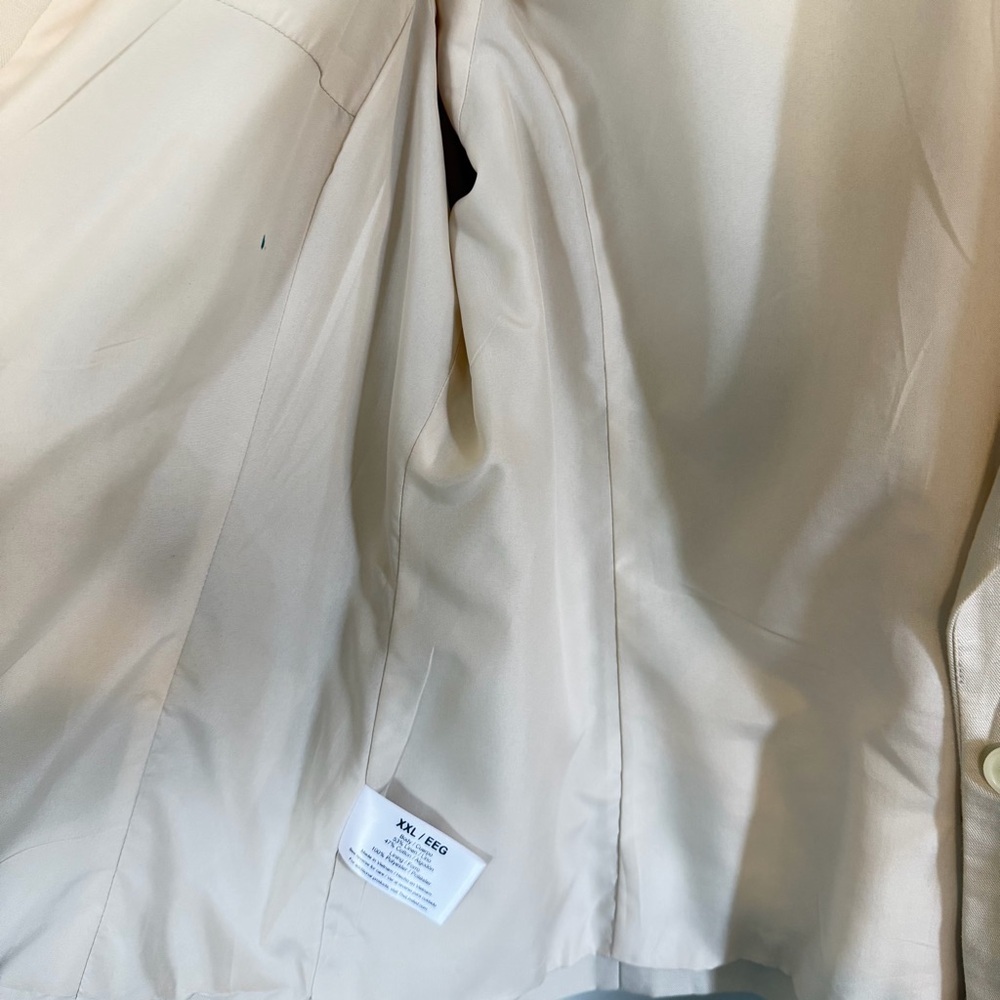 The Limited Linen Blend Blazer XXL Beige Ruched Sleeve - Picture 4 of 10